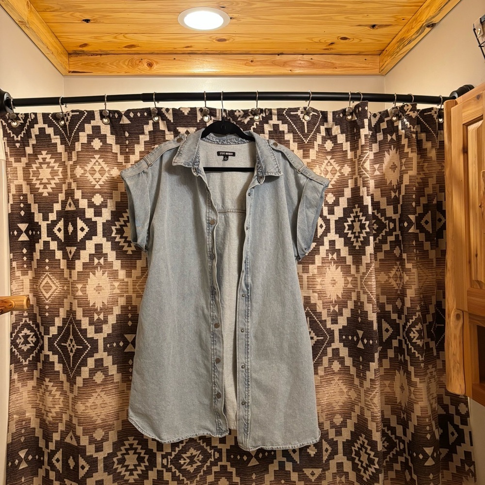 Steve Madden Light Blue Denim Shirt Dress